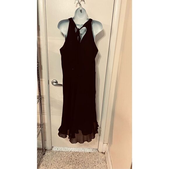 Ann Taylor Beautiful Black Silk Multicolor Rhinestone Dress Size 10 - Picture 9 of 12